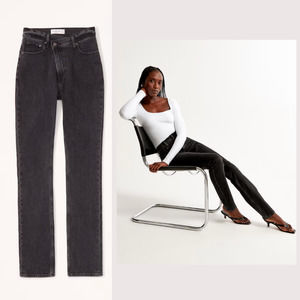 Abercrombie & Fitch | Curve Love 90s Slim Straight Ultra High Rise Black 25/0L